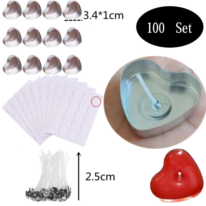 Candle Containers - 100 conjuntos em forma de coração