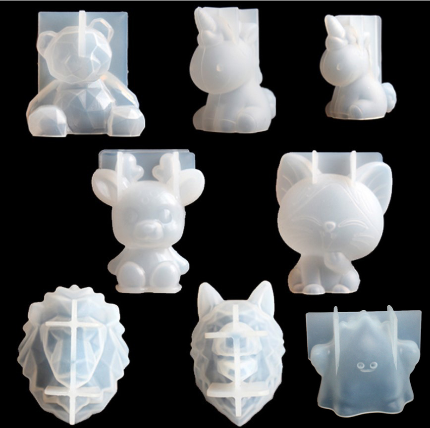 Candle Molds - Unicórnio transparente silicone resina epóxi moldes