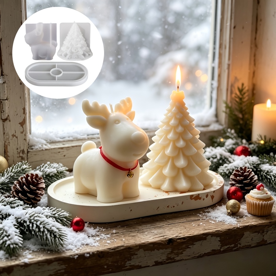 Candle Making Kit - Conjunto de 3 Moldes de Silicone