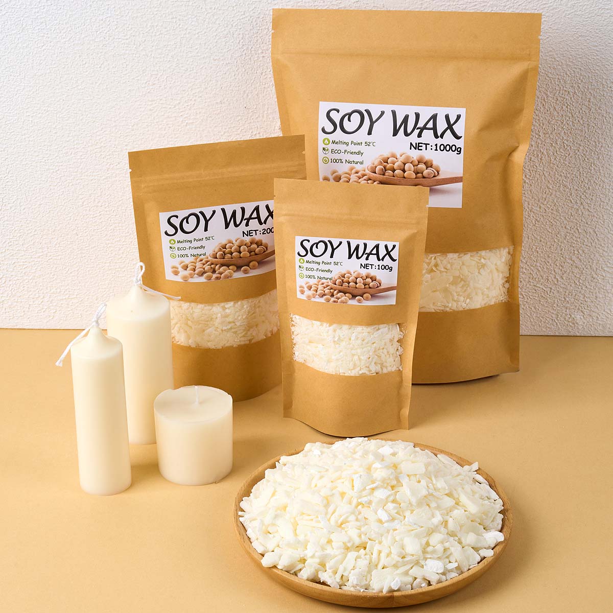 1 libras de cera de soja branc - Candle Making Kit avaliação e preço