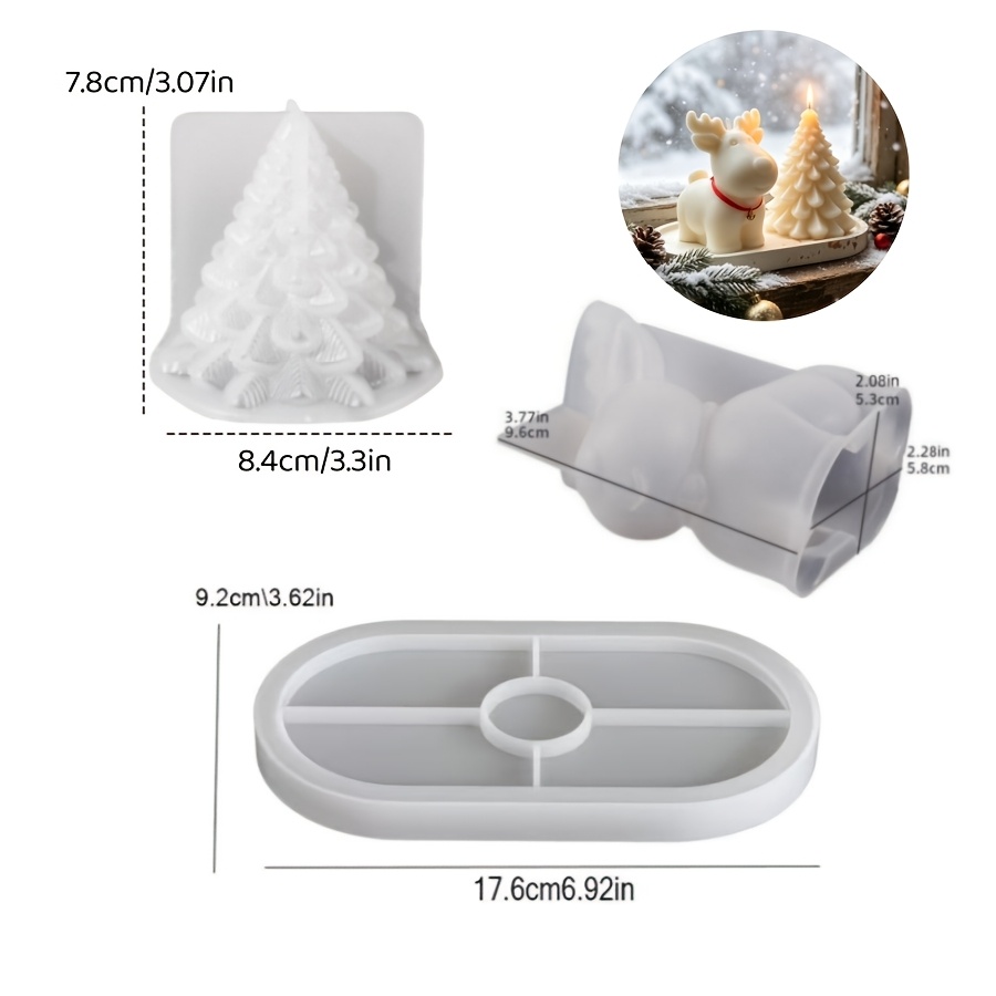 Conjunto de 3 Moldes de Silico - Candle Making Kit avaliação e preço